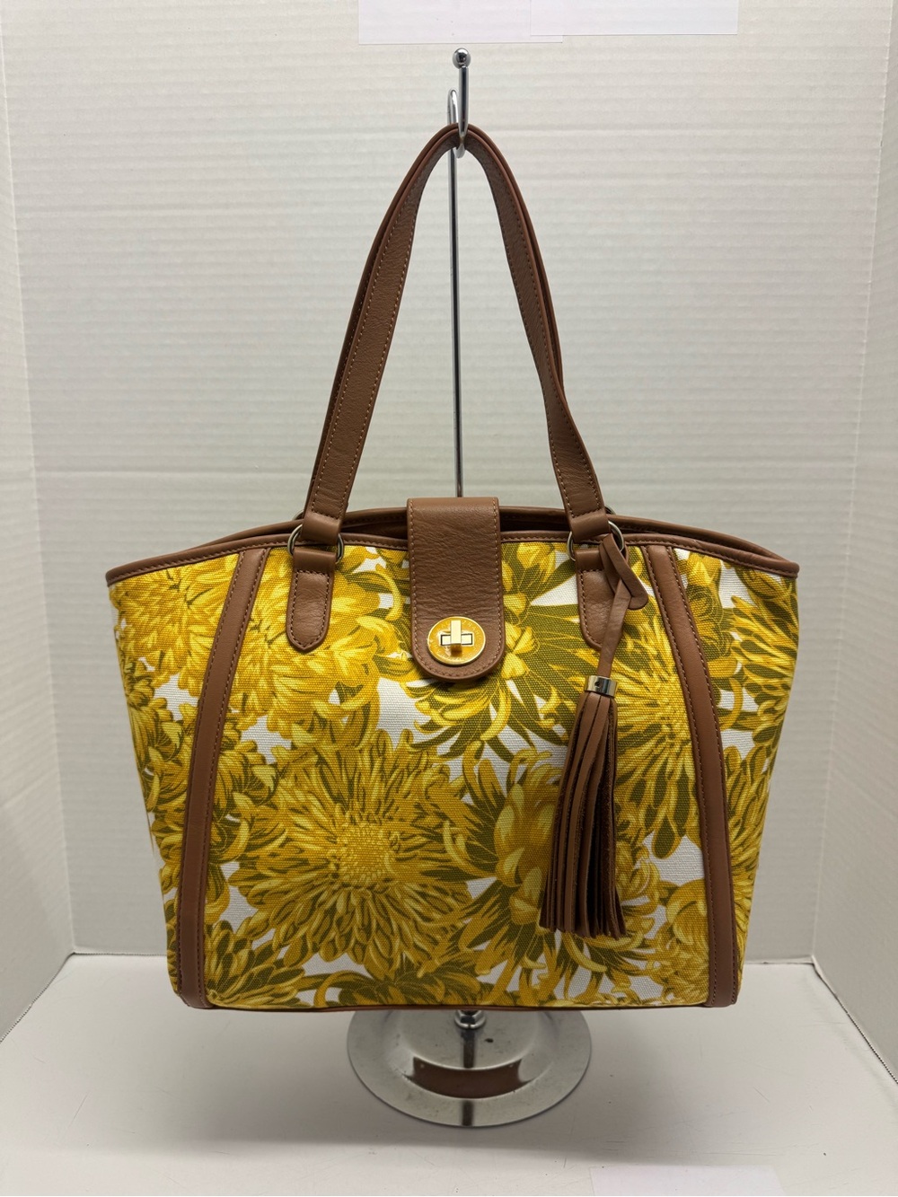 Isaac Mizrahi Cotton Body Tote with Leather Trim